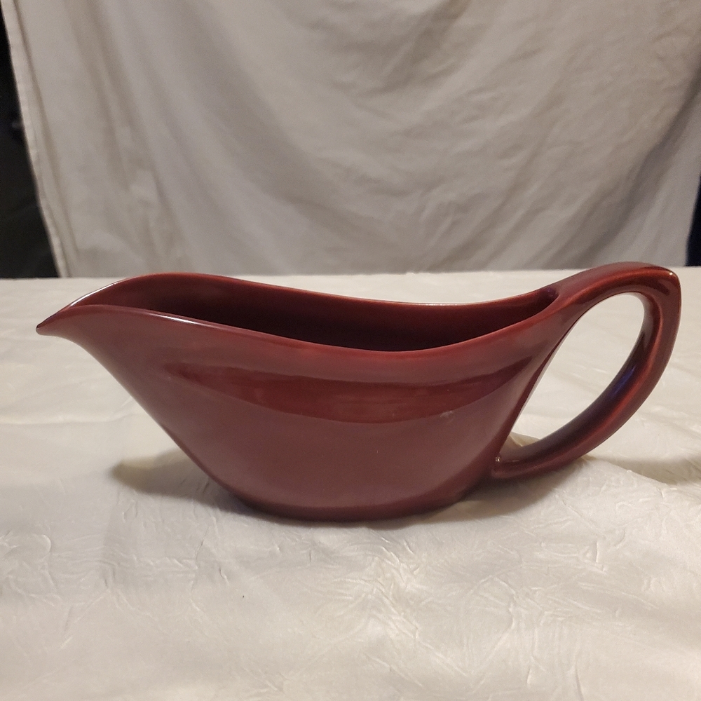 Vintage 30's Bauer Pottery USA Los Angeles Rose "Aladdin" Sauce Gravy Boat